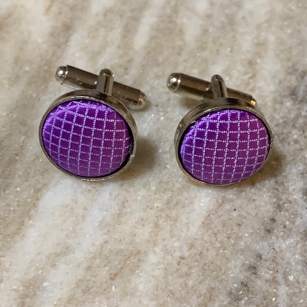 Solid Cloth Round Cufflinks NWOT - Picture 2 of 2